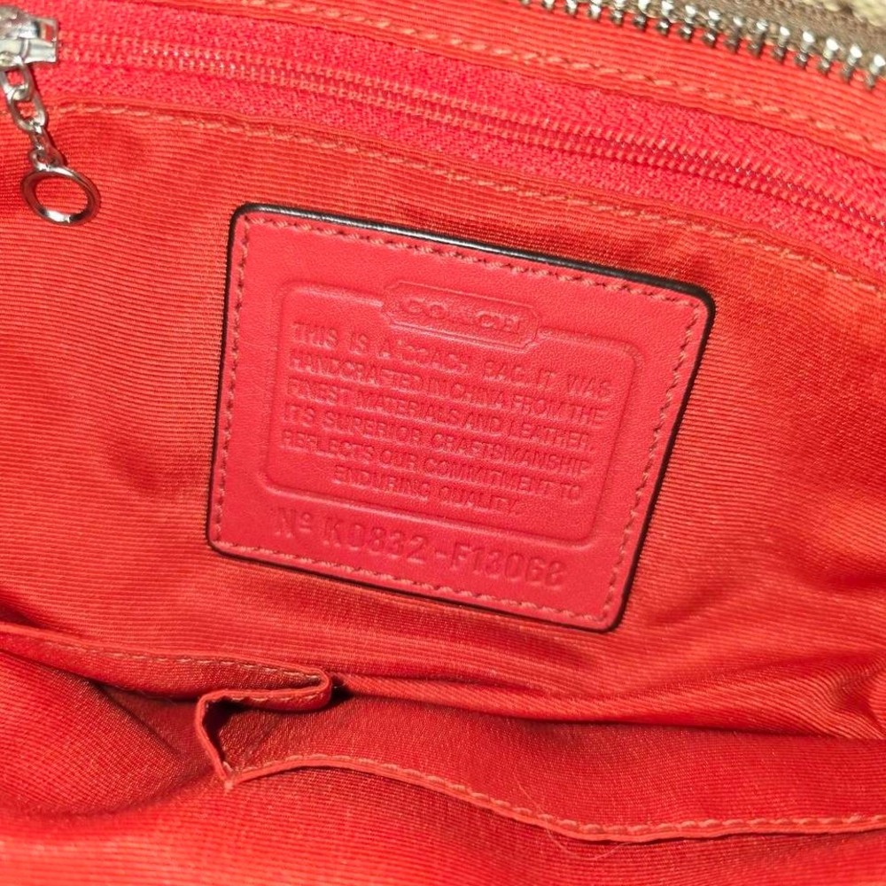 Coach Signature‎ Canvas Satchel Handbag Red Leather Trim Shoulder Bag
#coachbag - Picture 3 of 7
